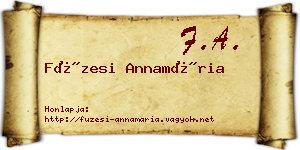 Füzesi Annamária névjegykártya